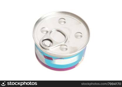 Tin can isolated on white background