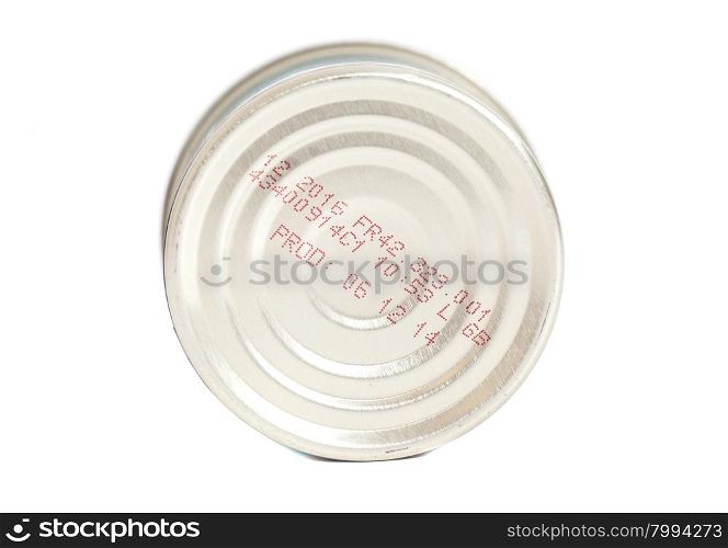 Tin can isolated on white background