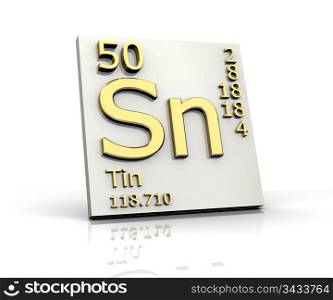 Tin form Periodic Table of Elements - 3d made
