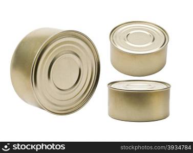 tin in three planes on a white background