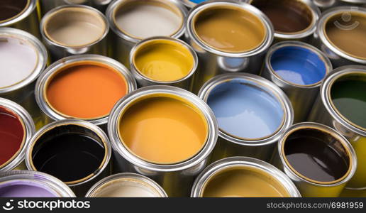 Tin metal cans, Painting background