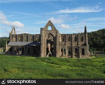 Tintern Abbey (Abaty Tyndyrn in Welsh) ruins in Tintern, UK. Tintern Abbey (Abaty Tyndyrn) in Tintern