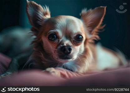 Tiny dog portrait. Cute fluffy puppy with big eyes. Generated AI. Tiny dog portrait. Cute fluffy puppy with big eyes. Generated AI.