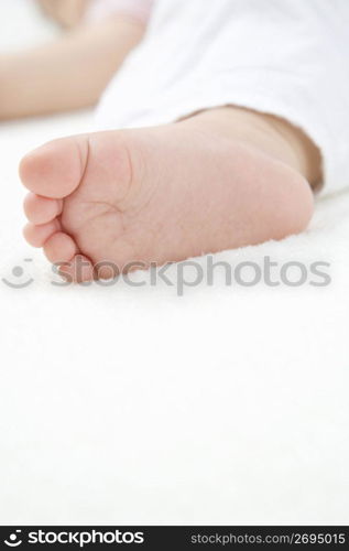 Tiny foot of baby
