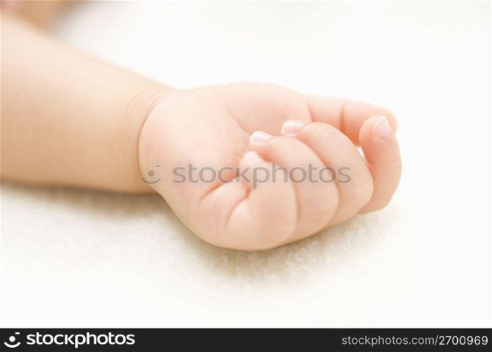 Tiny hand of baby