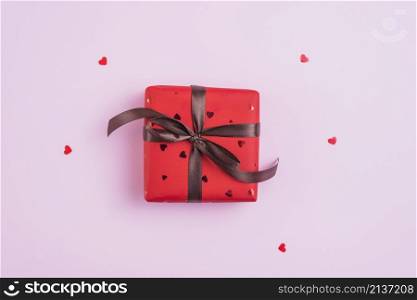 tiny hearts around valentine s day present