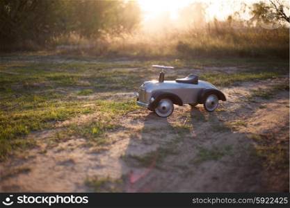 Tiny rider toy car outdoors