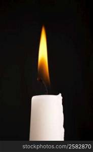Tip of burning candle