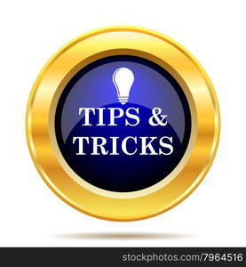 Tips and tricks icon. Internet button on white background.