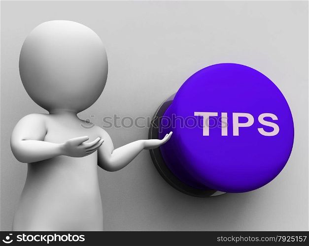 Tips Button Showing Guidance Suggestions And Advice