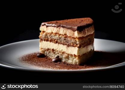 Tiramisu cake. Coffee dessert food. Generate Ai. Tiramisu cake. Generate Ai