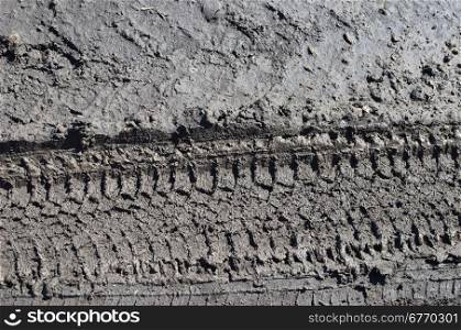 tire tracks in the mud