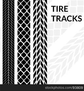 Tire tracks wheel car different black dark trail.. Tire tracks wheel car different black dark trail. Print silhouette.