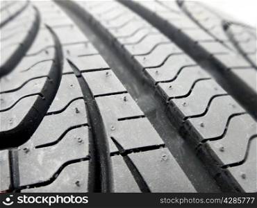 tire tread closeup in a tire shop