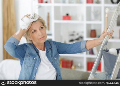 tired woman with brush wallpaper