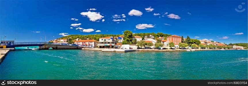 Tisno panoramic view from Murter island, Dalmatia, Croatia