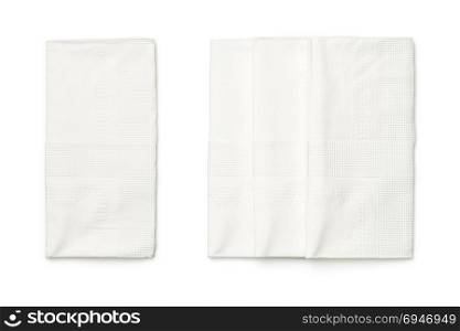 Tissues isolated on white background. Top view