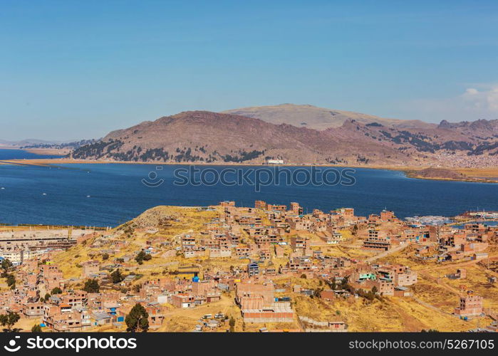 Titikaka lake in Peru, South America