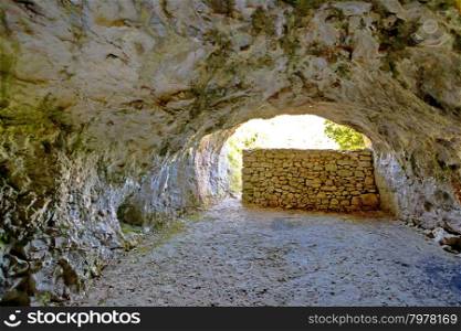 Tito&rsquo;s cave on Vis island, famous World War II natural landmark, Dalmatia, Croatia