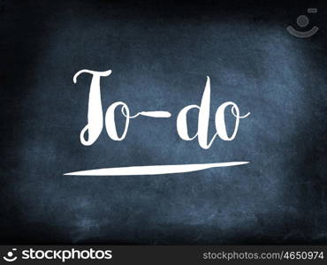 To-do handwritten on a chalkboard