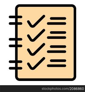 To do list experience icon. Outline to do list experience vector icon color flat isolated. To do list experience icon color outline vector