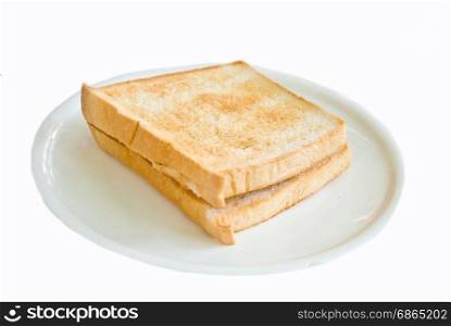 toast for breakfast meal on white background