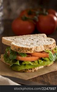 toast sandwich with greens tomatoes