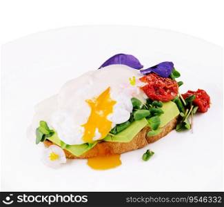 toast with avocado and poached egg