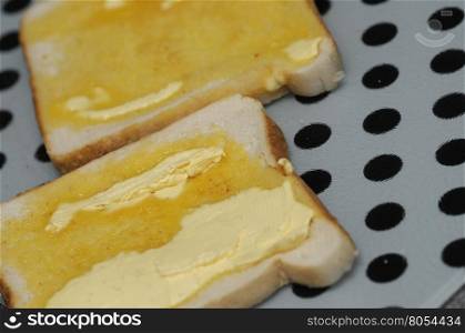 Toast with butter melting