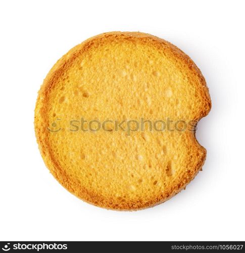 Toasted Bread on white background; top; view. Toasted Bread