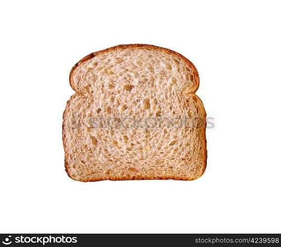 toasted bread slices for breakfast isolated on white background.