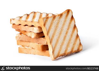 toasted bread. toasted bread on white background