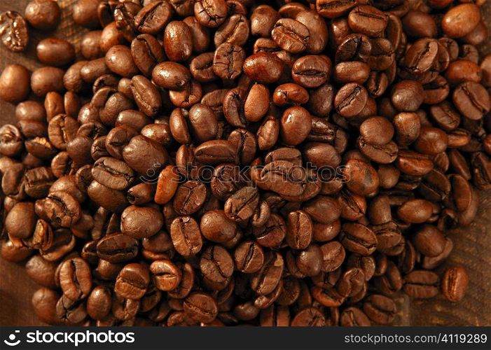 Toasted coffe beans texture