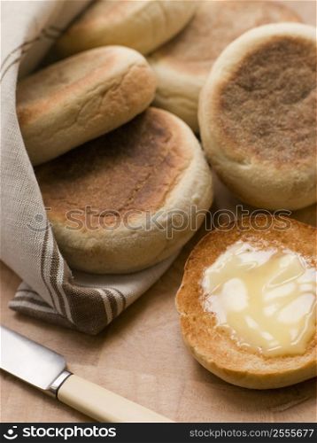 Toasted English Muffins with Butter