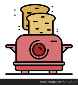 Toaster icon. Outline toaster vector icon color flat isolated. Toaster icon color outline vector