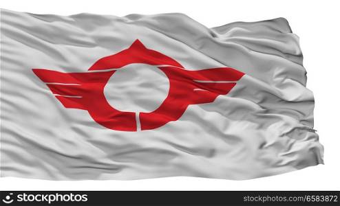 Toba City Flag, Country Japan, Mie Prefecture, Isolated On White Background. Toba City Flag, Japan, Mie Prefecture, Isolated On White Background