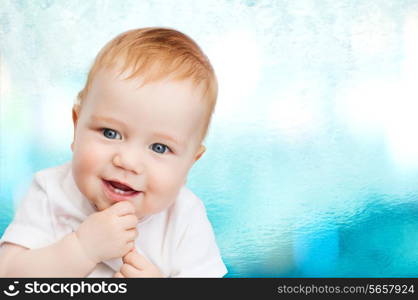 toddler and child concept - smiling little baby