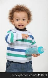toddler with bottle