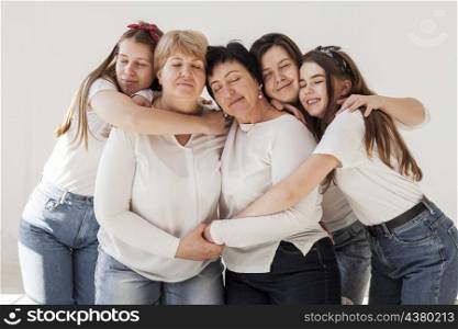 togetherness group women hugging