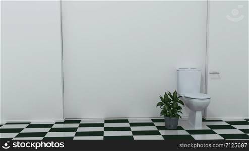Toilet cubicle. 3D rendering