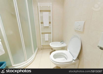 Toilet in the modern bathroom