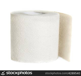 toilet paper isolated on white background