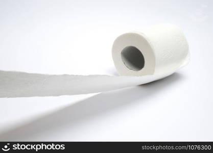 toilet paper on white background