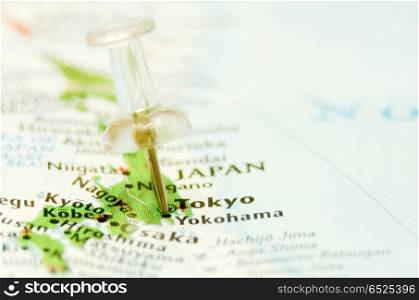 tokyo city pin on the map