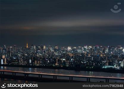 Tokyo cityscape at night, Japan
