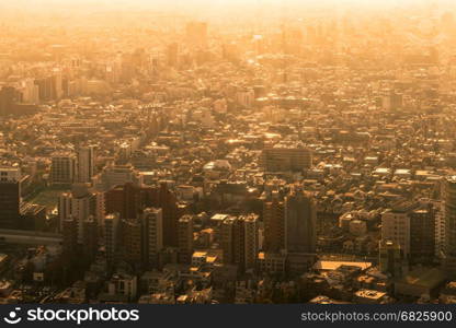 Tokyo cityscape at sunset