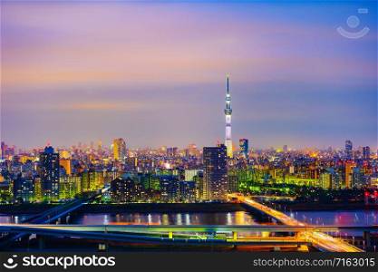 Tokyo cityscape at twilight, Japan