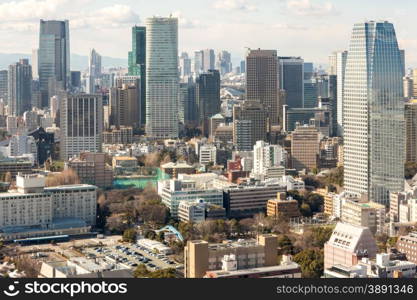 Tokyo skyline downtown Shijuku cityscape in Japan