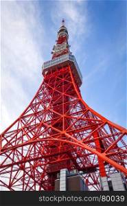 Tokyo tower on a blue sky background, Japan. Tokyo tower, Japan