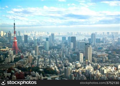 Tokyo Tower with skyline cityscape in Japan
